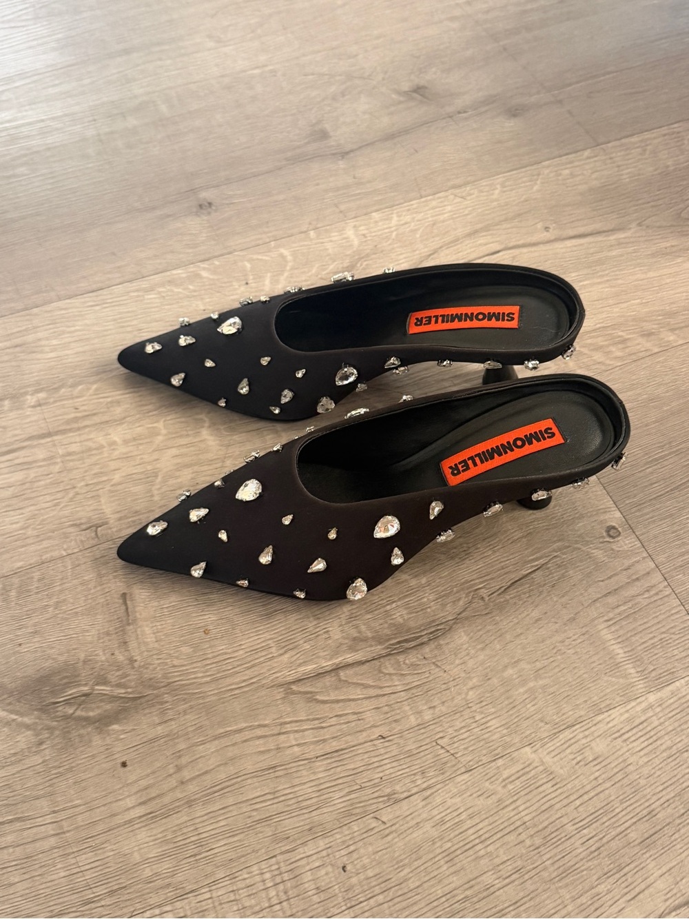 SIMONMILLER Teardrop Crystal Pointed Gala Mule